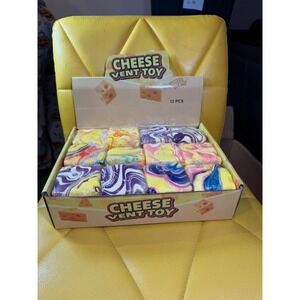 Cheese Vent Toy Squishy Stress Relief Fidget Marbled Colors New Box